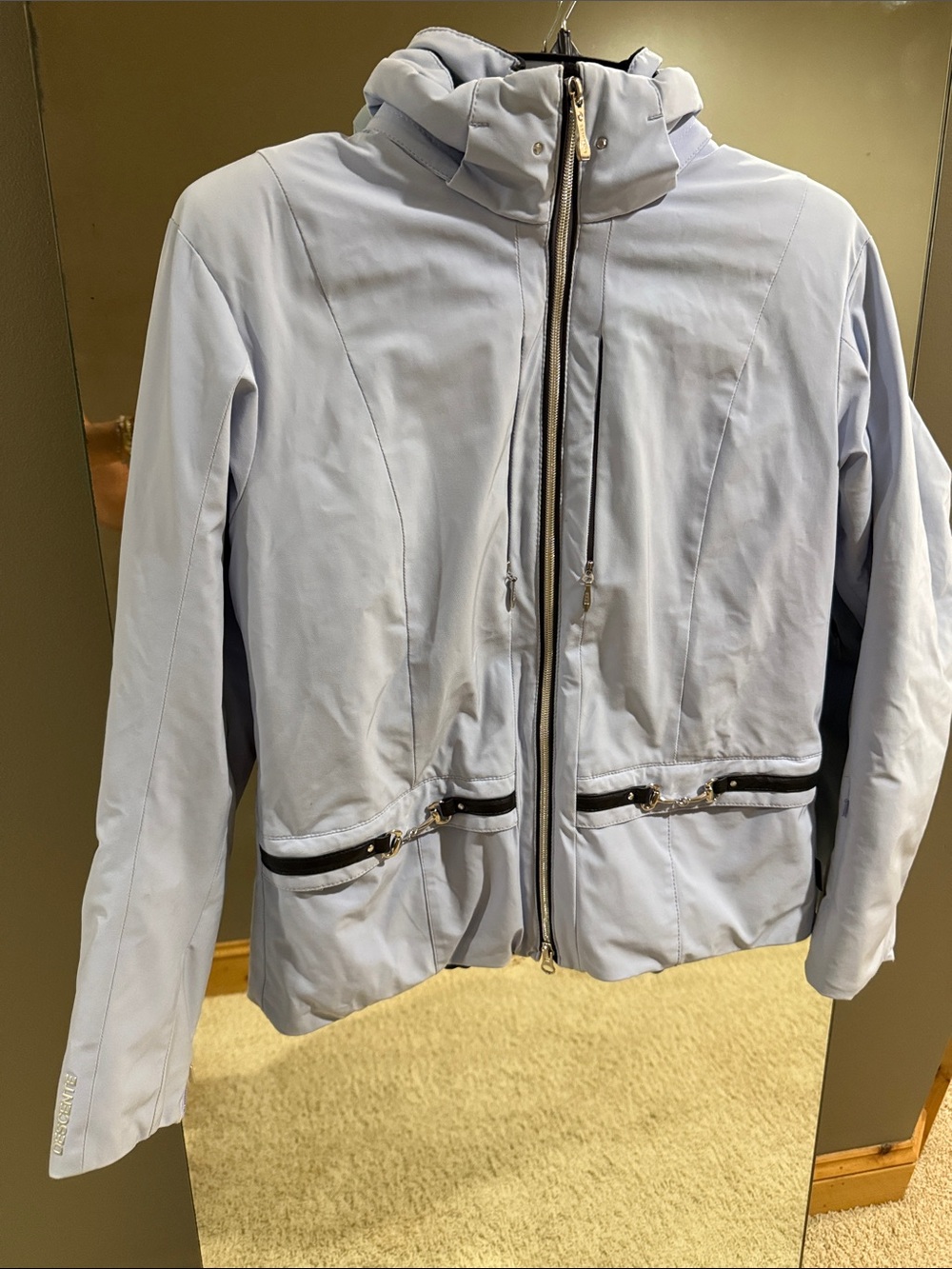 Descente Light Blue Women's Hooded Ski Jacket